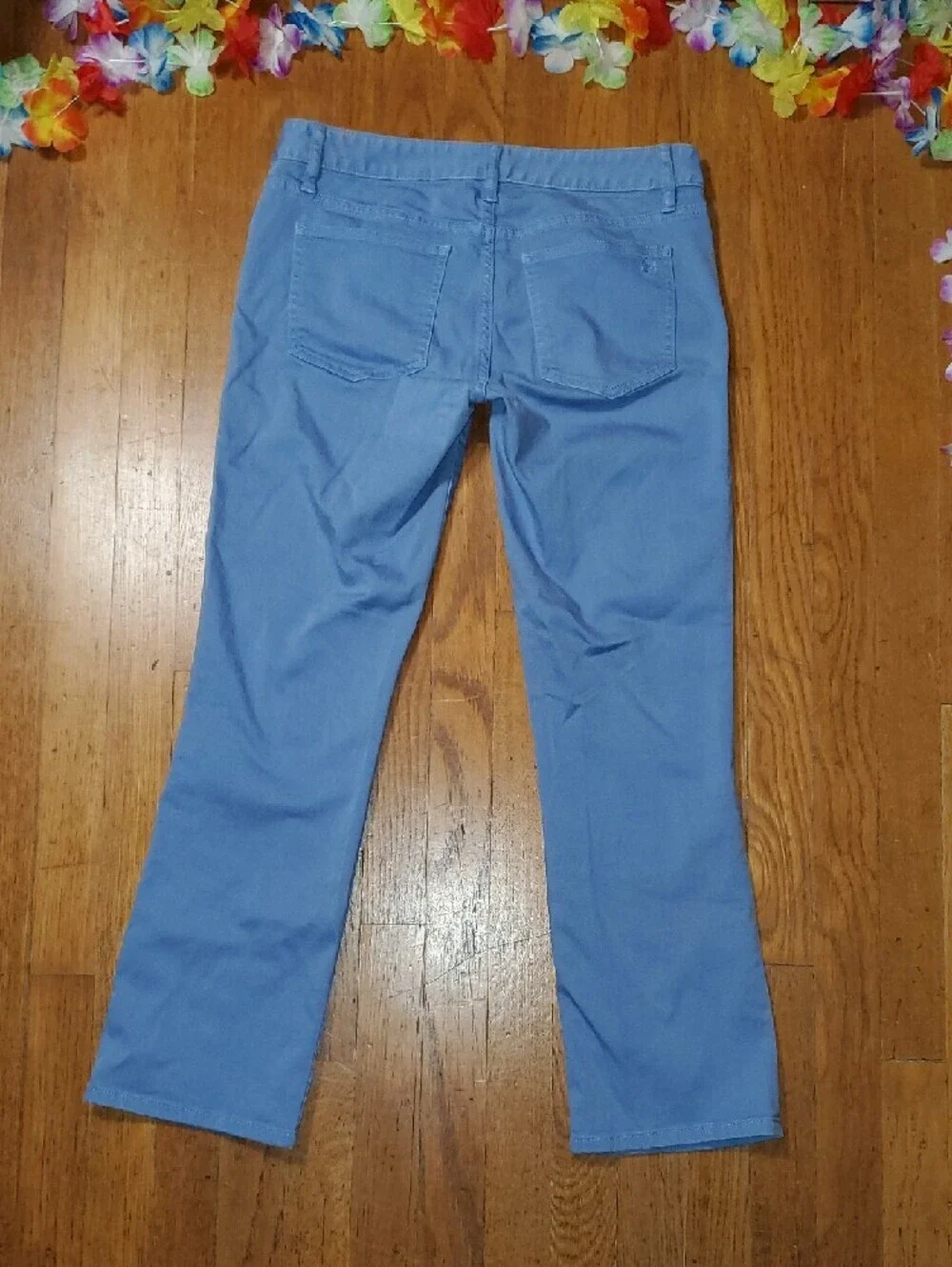 Light Blue Straight-Leg Pants